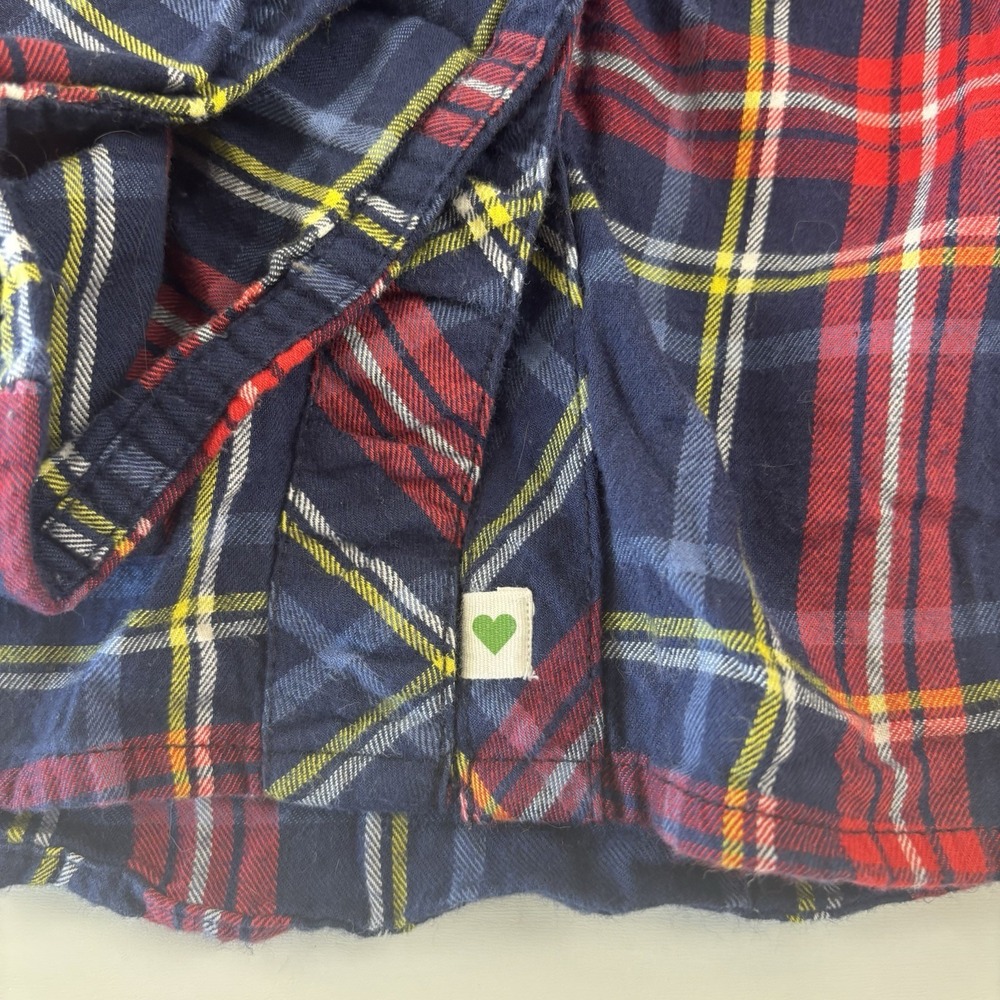 Aerie Women's Flannel Pajama Set Plaid LS Top XL Shorts XL Soft Red Blue Holiday - Picture 10 of 13